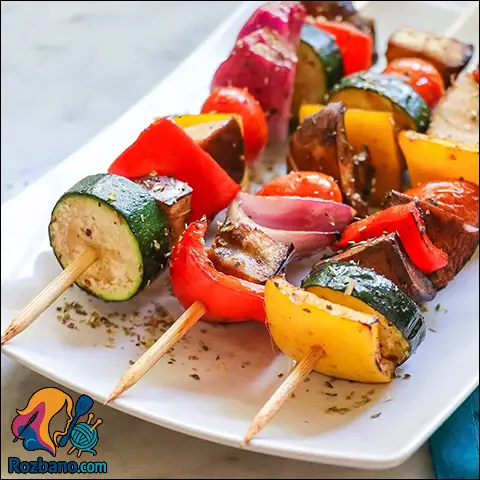طرز تهيه کباب سبزيجات يوناني گريل خوش طعم