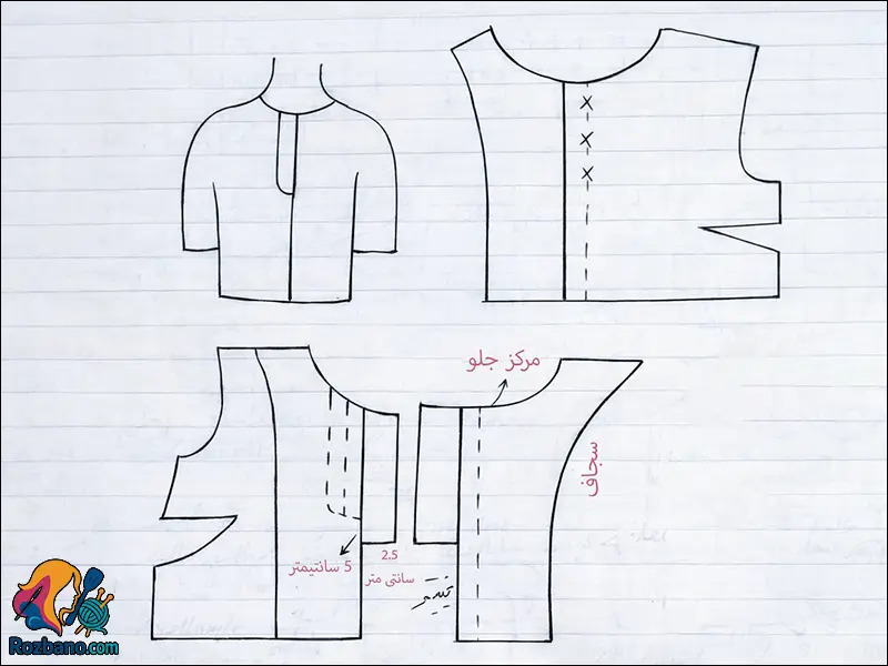 دوخت دكمه مخفی حرفه ای به همراه الگو