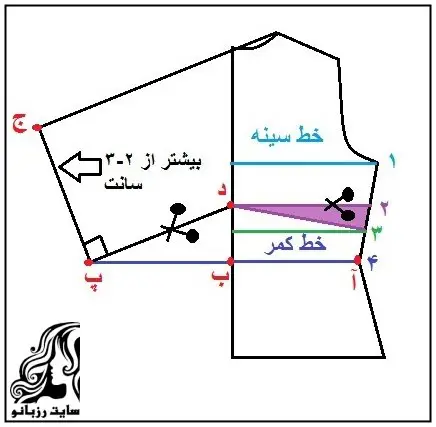 الگوی دوخت یقه گره ای برای بلوز و پیراهن زنانه