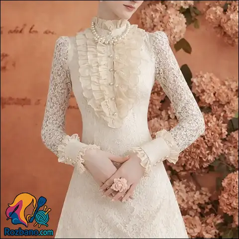 دوخت پيراهن گيپور زنانه با الگو ساده و حرفه ای