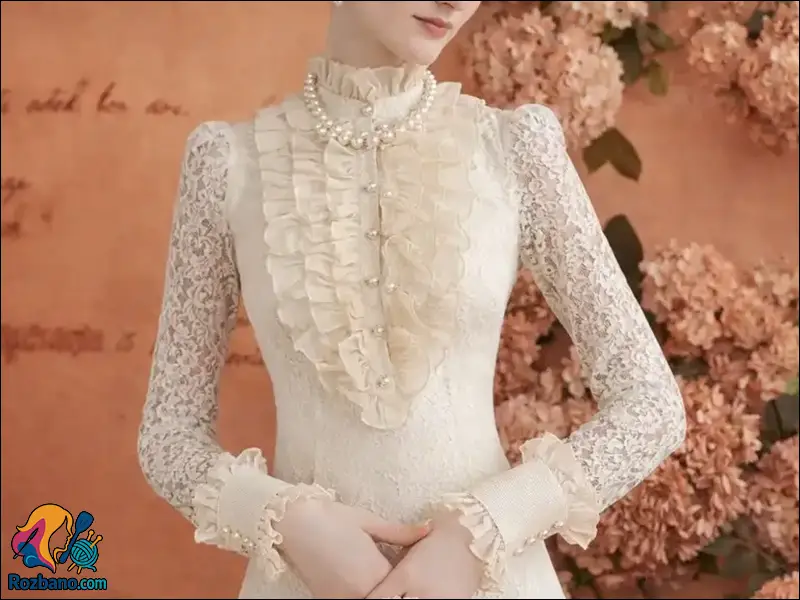 آموزش کامل دوخت پيراهن گيپور مجلسی مرحله به مرحله