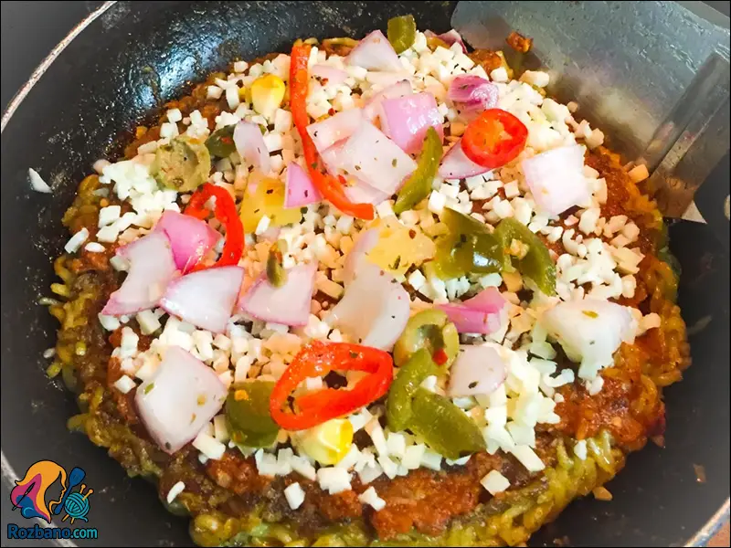 پیتزای نودل فوری یک تابه ای مخصوص خانواده