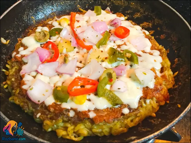 پیتزای نودل فوری یک تابه ای مخصوص خانواده