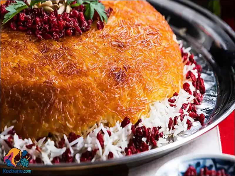 رازهای پخت ته چین گوشت مجلسی کشمشی و زعفرانی