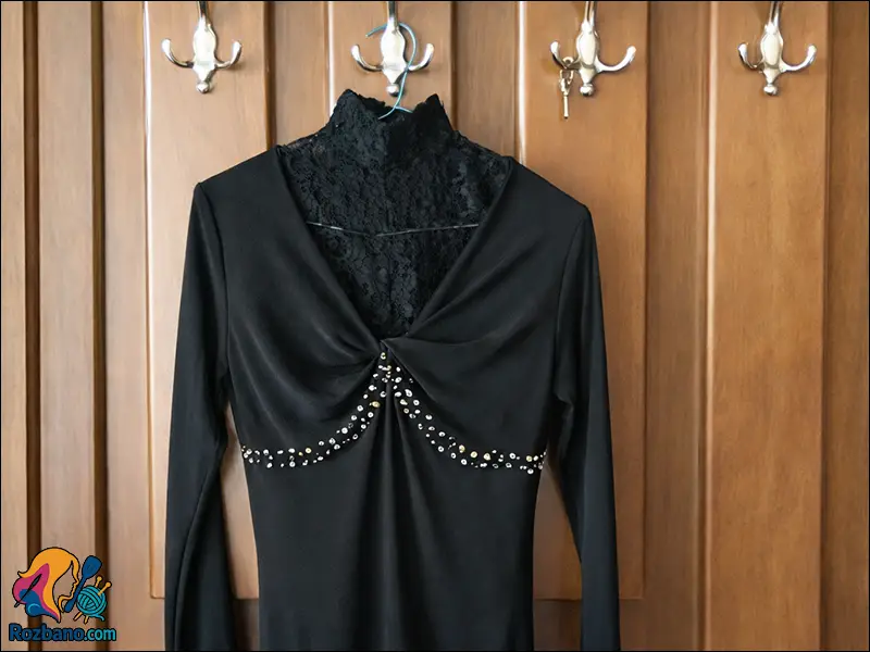 آموزش خیاطی و دوخت یقه گره ای پیچ به همراه الگو تصویری