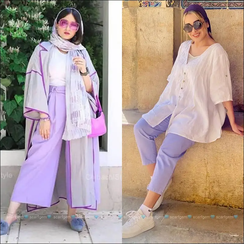 ترکیب رنگ جادویی برای تابستان - یاسی و طوسی روشن