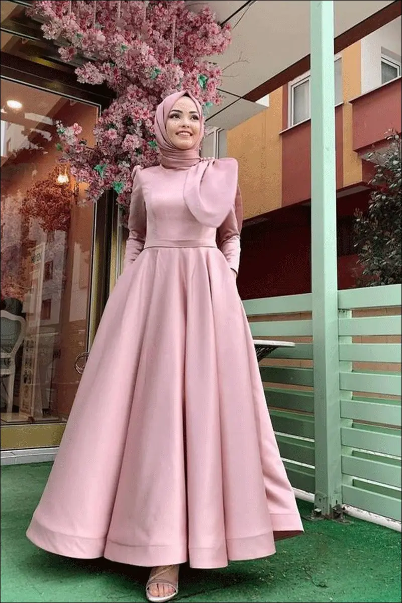 مدل لباس ماکسی با حجاب براي مراسم رسمي