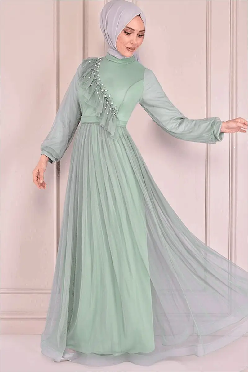 عکس مدل لباس ماکسی با حجاب شيک و مجلسی