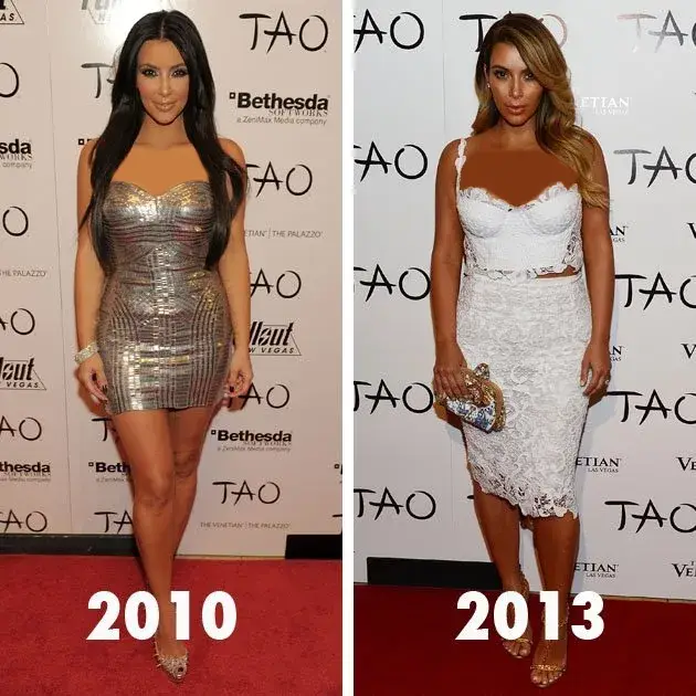 استایل کیم کارداشیان در جشن تولد 2010 & 2013