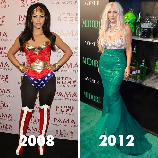 استایل کیم کارداشیان در مراسم هالووین 2008 تا 2012