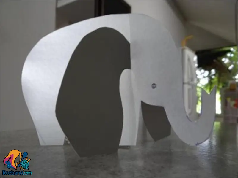 آموزش ساخت فیل سه بعدی با کاغذ و کارتن