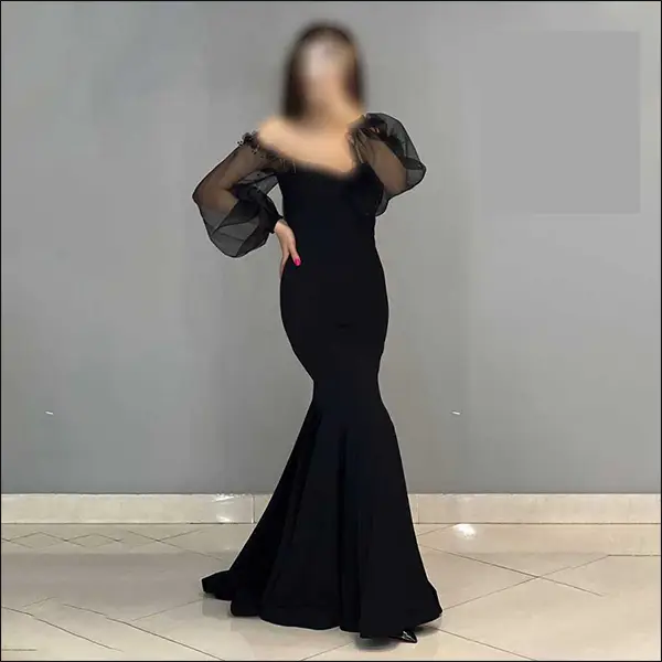 مدل لباس شب مشکی - لباس شب مشکی با دامن مدل ماهی 