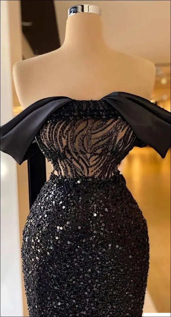 مدل لباس شب مشکی - لباس شب مشکی گیپور