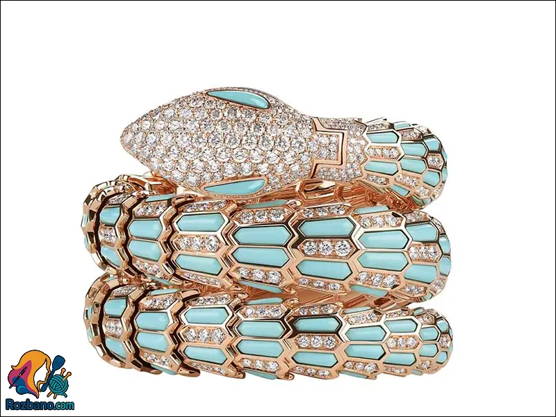 مدل ساعت مچی خاص - ساعت مچی «سرپنتی» از طلای صورتی 18 عیار با الماس و فیروزه از بولگاری (Bulgari)