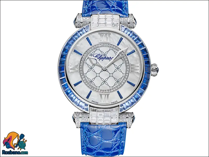 مدل ساعت مچی خاص - ساعت مچی 40 میلیمتری «ایمپریال» از طلای سفید 18 عیار با الماس و یاقوت کبود از شوپارد (Chopard)