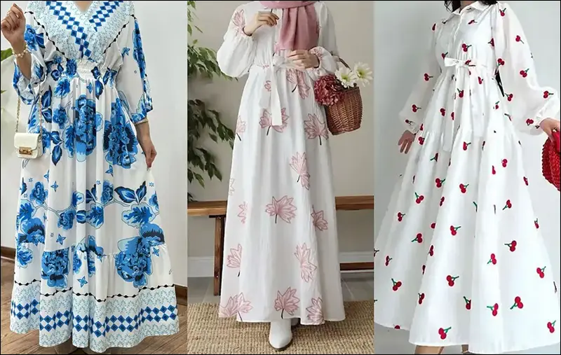 مدل پیراهن نخی تابستانی - مدل پیراهن تابستانی با پارچه‌ی سفید