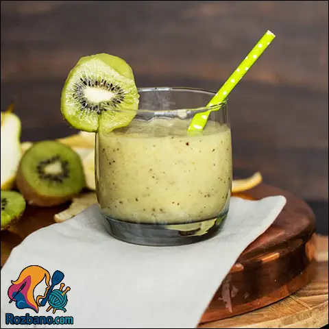 درمان سریع نفخ شکم با اسموتی گلابی و کیوی