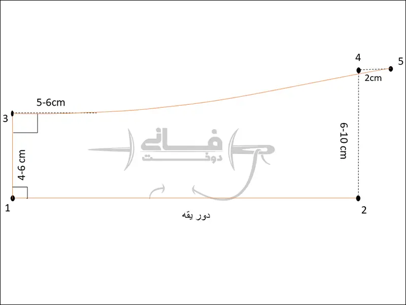 مراحل رسم الگو یقه شکاری روی کاغذ الگو خیاطی