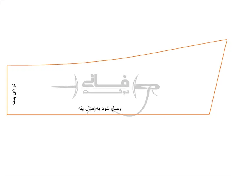 مراحل رسم الگو یقه شکاری روی کاغذ الگو خیاطی