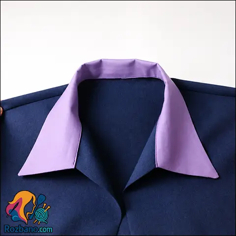 دوخت یقه شکاری از رسم الگو تا اتصال به لباس