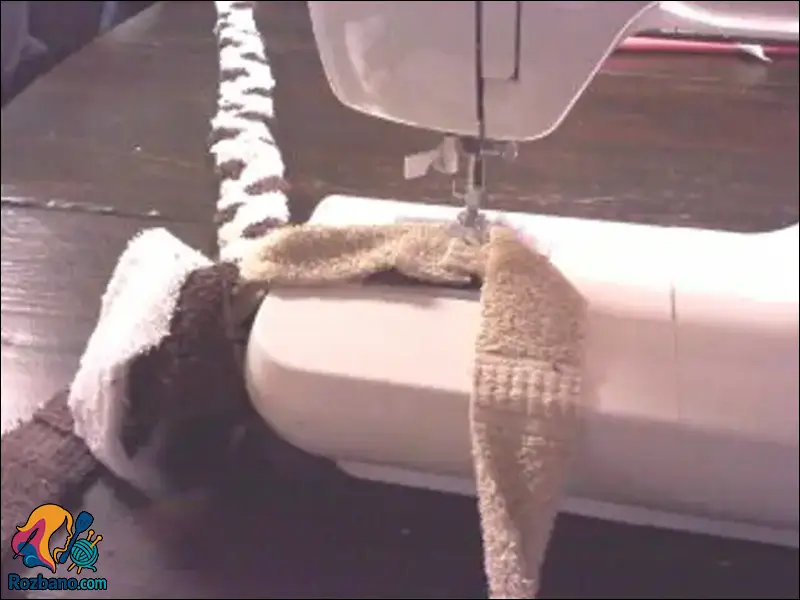 دوخت پادری با حوله کهنه - اضافه کردن نوارهای جدید