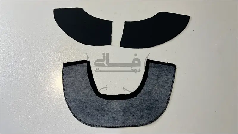 آموزش مرحله به مرحله دوخت یقه گرد جلو بسته