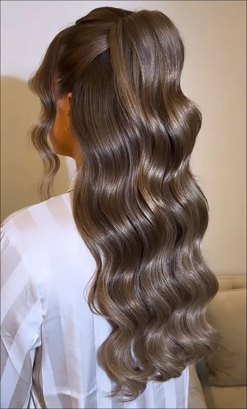 مدل مو نیمه باز دخترانه شیک برای عروسی