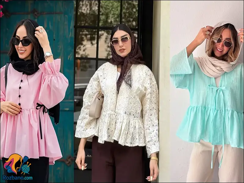 مدل مانتو تابستانی جدید - مدل مانتو آستین کیمونو تابستانی