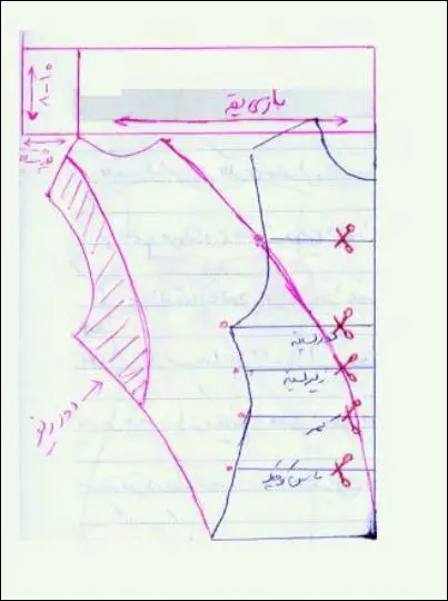 الگوی دوخت لباس با یقه شل جدا زنانه شیک