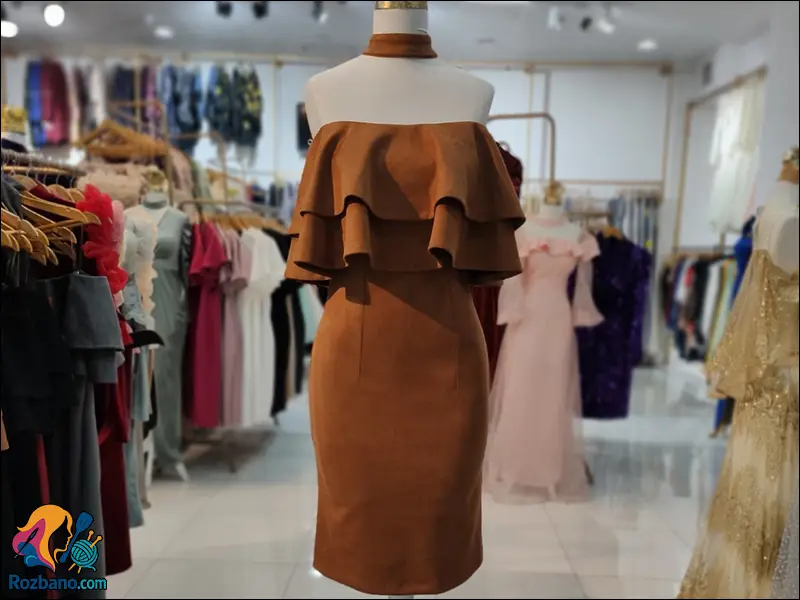 مدل لباس مجلسي کوتاه دخترانه ترند - لباس مجلسی یقه دلبری کوتاه