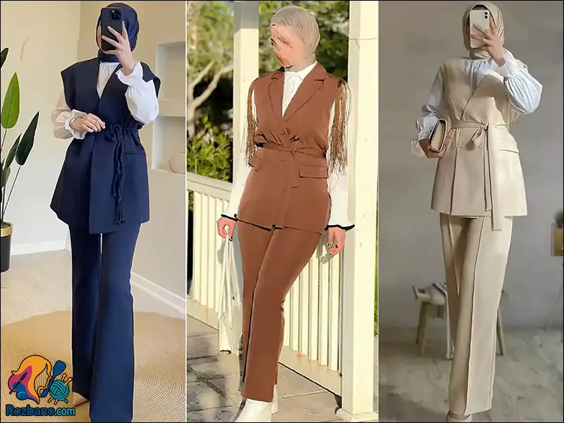 لباس های ترند دخترانه برای تابستان - ست جلیقه و شلوار پارچه ای