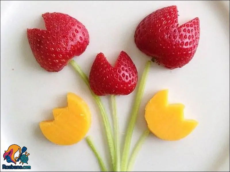 تزیین بشقاب میوه کودکان برای مدرسه
