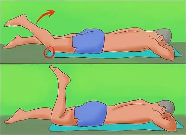 ورزش درمانی پارگی مینیسک زانو - تمرین پشت پا