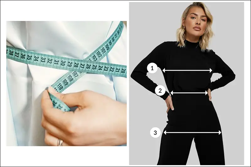 راهنمای اندازه گیری سایز دور سینه و دور کمر