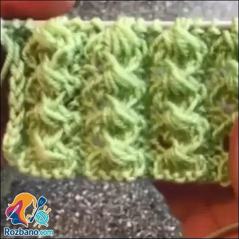 آموزش بافت مدل پیچ صدفی زیبا با دومیل + فیلم رایگان
