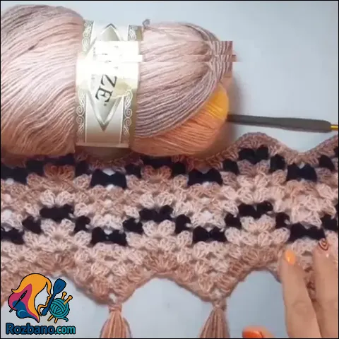 آموزش شال قلاب بافی هفت هشتی مرحله به مرحله