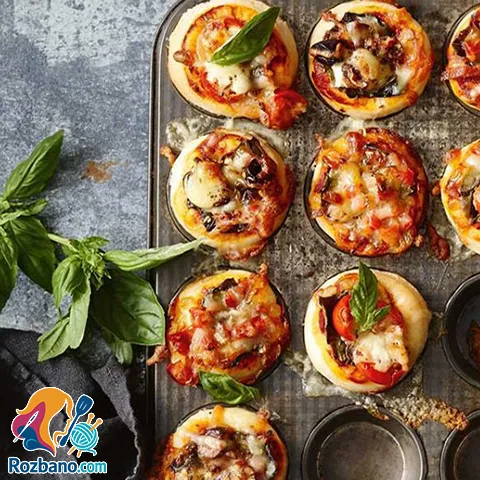 طرز تهیه مافین پیتزایی خانگی خوشمزه و ساده مرحله به مرحله