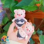 آموزش بافت عروسک خوک قرطی بانمک و مناسب کسب درآمد
