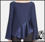 آموزش رسم الگو خیاطی بلوز موج دار نامتقارن - Asymmetrical20Ruffle20Blouse 09