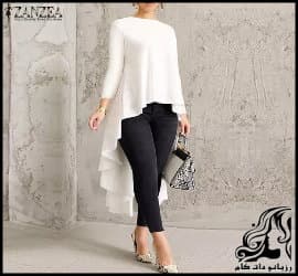 خیاطی و آموزش رسم الگو خیاطی بلوز آستین بلند نامتقارن - Asymmetrical20long20sleeved20blouse20sewing20pattern 20