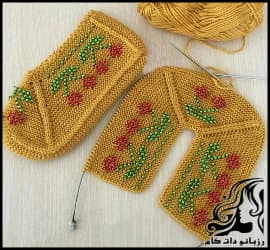 بافتنی و آموزش بافت پاپوش زنانه جذاب و ساده - Attractive20womens20slippers20knitted20tutorial 01