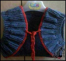 بافتنی و آموزش بافت ژیله گرد کودک - Baby20clothes knitting vest 01