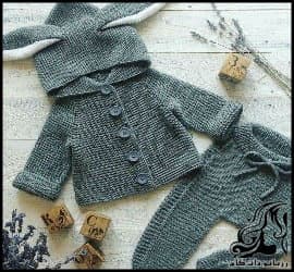 بافتنی و آموزش بافت ژاکت کلاهدار خرگوشی کودک - Baby20rabbit20hooded20sweater 01