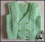 بافتنی و آموزش بافت ژیله یا جلیقه کودک چپ و راست - Baby20vest20knitted20tutorial 01