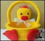 بافتنی و آموزش بافت سبد به شکل جوجه - Basket20in20the20shape20of20a20knitted20chicken 01