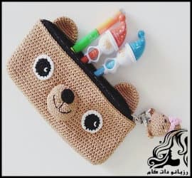 بافتنی و آموزش بافت جامدادی خرسی - Bear20solid20texture 01