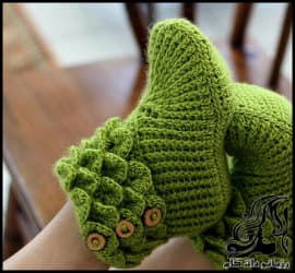 بافتنی و آموزش بافت پاپوش کروکدیل - Beautiful20DIY20Crocodile20Stitch20Booties 06