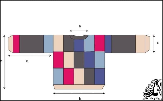 نقشه بافت و ترتیب رنگ ها پیراهن زنانه