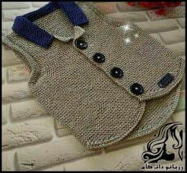 آموزش رج به رج بافت جلیقه پسرانه به همراه فیلم - Boy20woven20jackets 03
