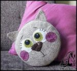 آموزش تصویری بافت کوسن گربه - Cat Cushion texture 13 compressor